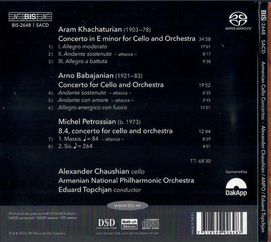 Armenian Cello Concertos (Khachaturian, Babajanian & Petrossian) - Alexander Chaushian, Armenian National Philharmonic Orchestra, Eduard Topchjan