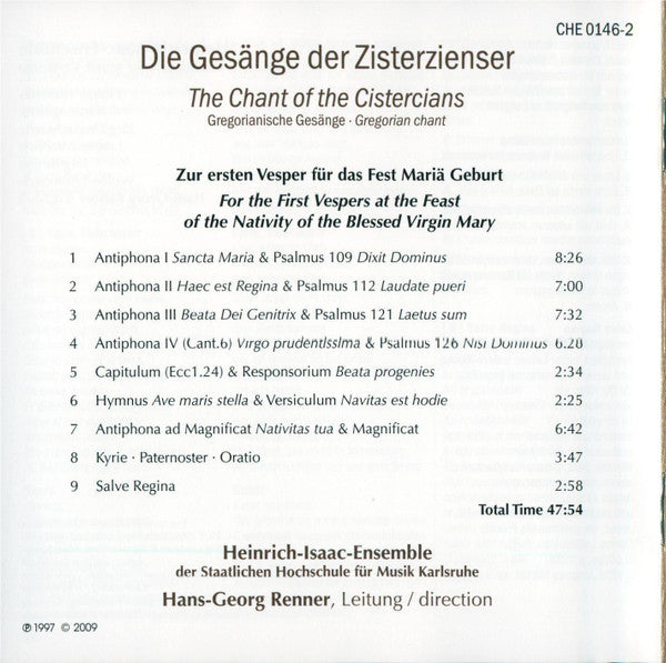 THE CHANT OF THE CISTERCIANS: Heinrich-Isaac-Ensemble