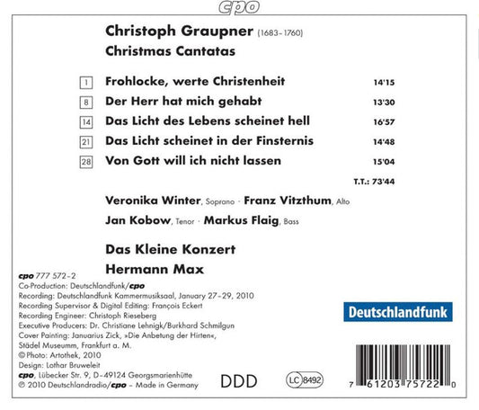 Graupner: Frohlocke, Werte Christenheit (Christmas Cantatas)