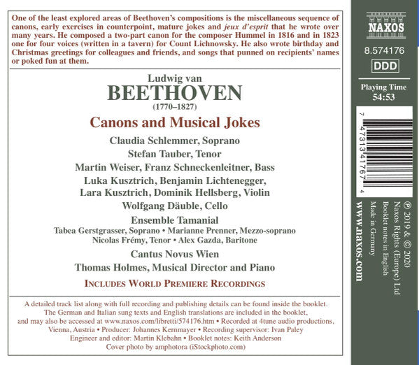 Beethoven: Canons & Musical Jokes - Ensemble Tamanial, Cantus Novus Wien, Thomas Holmes