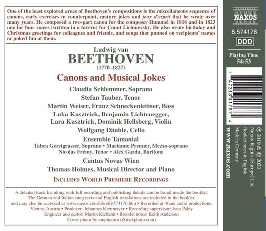 Beethoven: Canons & Musical Jokes - Ensemble Tamanial, Cantus Novus Wien, Thomas Holmes