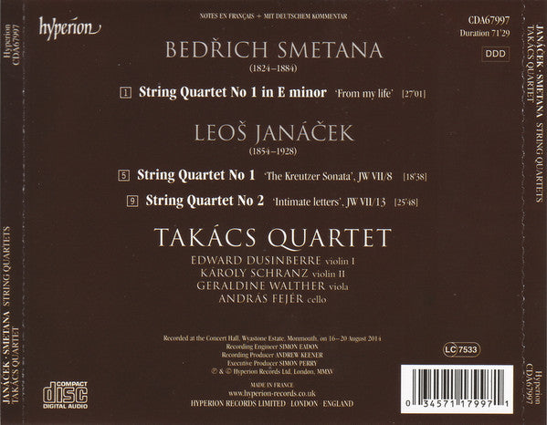 Janacek & Smetana: String Quartets - TAKACS QUARTET