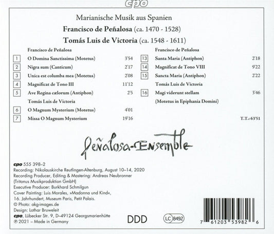 Penalosa & Victoria: Marian Music from Spain - Peñalosa-Ensemble