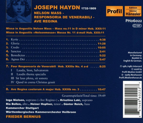 Haydn: Nelsonmesse, Responsoria, Ave Regina - Kammerchor Stuttgart, Württembergishes Kammerorch. Heilbronn / F
