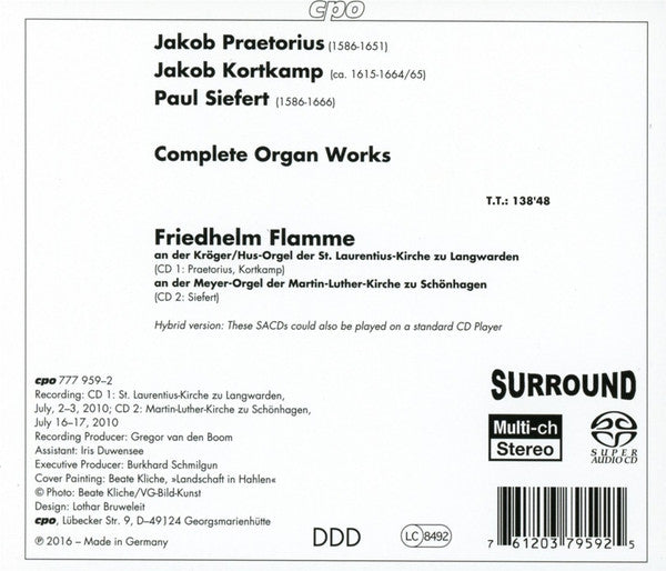 PRAETORIUS, JAKOB & SEIFERT: COMPLETE ORGAN WORKS - Friedhelm Flamme (2 Hybrid SACDs)