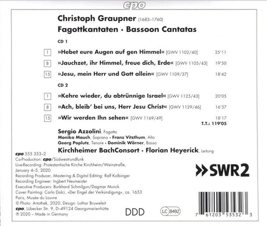Graupner: Jauchzet, Ihr Himmel, Freue Dich, Erde (Bassoon Cantatas)