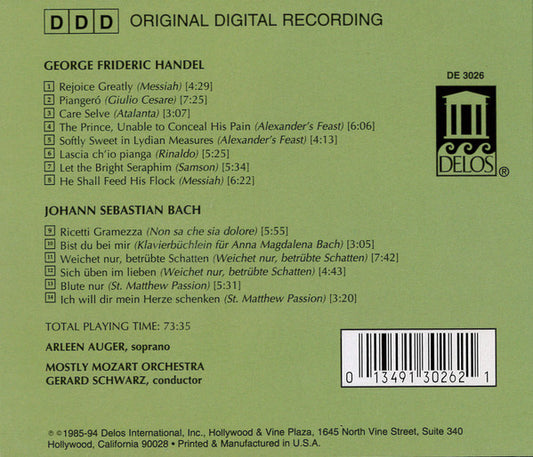 BACH & HANDEL: Arias- Arleen Auger, Mostly Mozart Orchestra