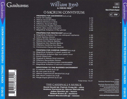 BYRD: O Sacrum Convivium - The Cardinall's Musick