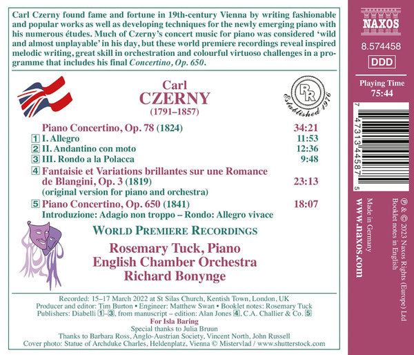 Czerny: Piano Concertinos, Opp. 78 & 650; Fantaisie et Variations Brillantes - Rosemary Tuck, English Chamber Orchestra, Richard Bonynge