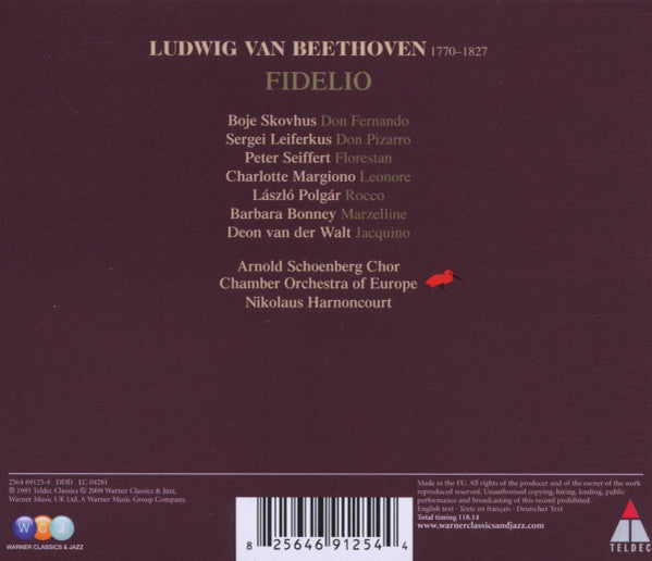 BEETHOVEN: FIDELIO - Bonney, Leiferkus, Skovhus, Chamber Orchestra of Europe, Harnoncourt (2 CDs)