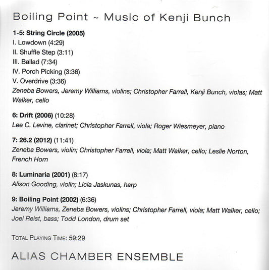 BUNCH: Boiling Point - Music of Kenji Bunch - Alias Chamber Ensemble