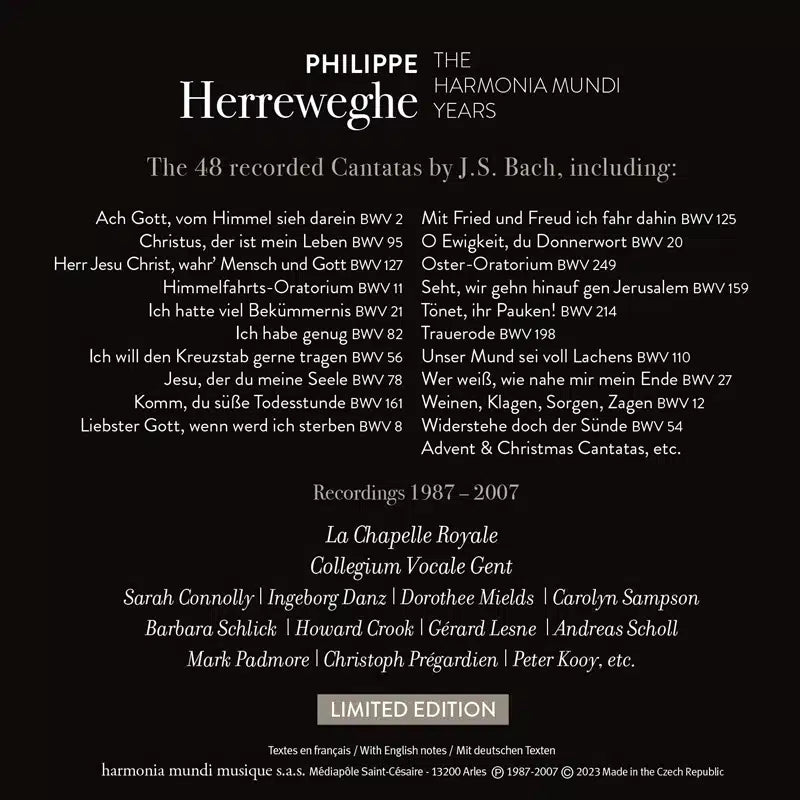Bach: Cantatas - the harmonia mundi years - Philippe Herreweghe (17 CDs)
