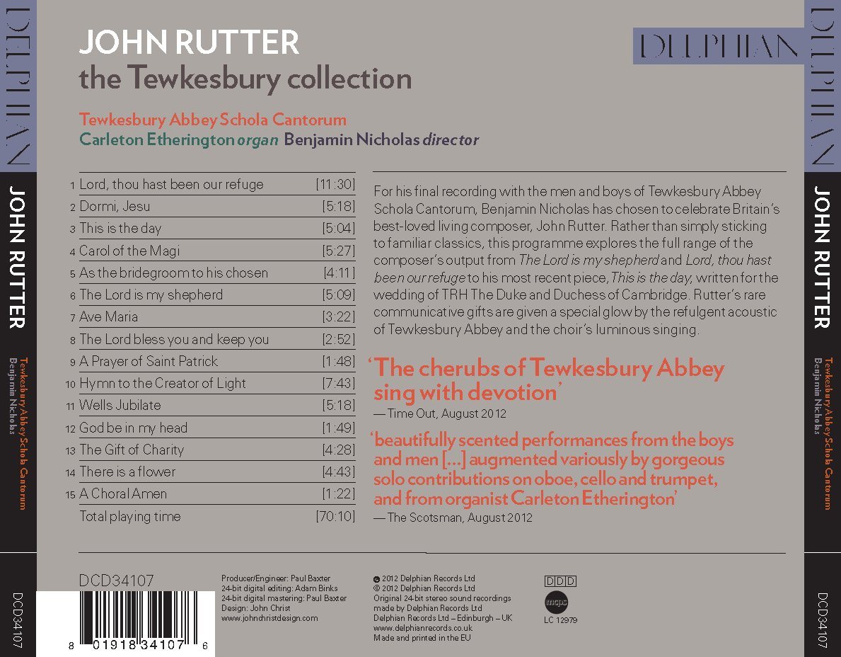 Rutter: The Tewksbury Collection - Tewkesbury Abbey Schola Cantorum