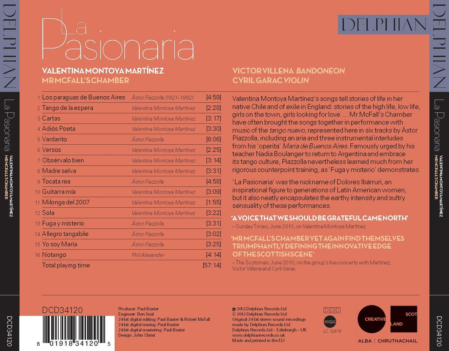 La Pasionaria - Valentina Montoya Martínez (vocals), Mr. McFall's Chamber