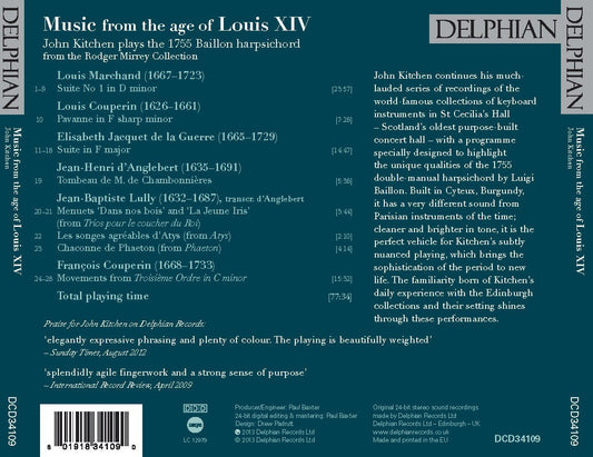 Music From The Age Of Louis XIV - John Kitchen, harpsichord
