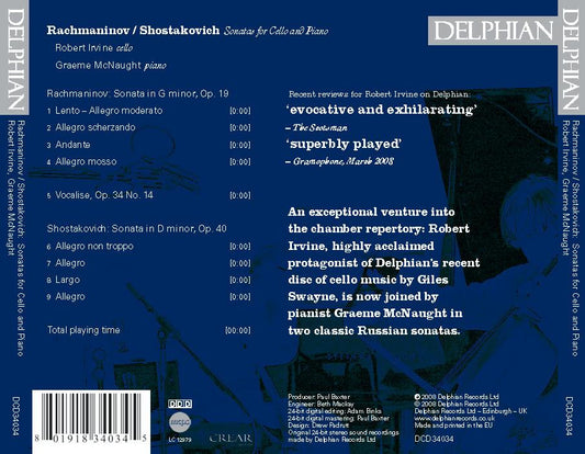 Rachmaninov & Shostakovich: Sonatas for cello and piano - Robert Irvine, Graeme McNaught