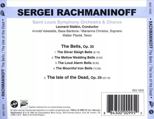 RACHMANINOV: THE BELLS; THE ISLE OF THE DEAD - VOKETAITIS / CHRISTOS / PLANTE / SLATKIN