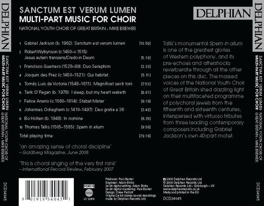 Sanctum Est Verum Lumen: Multi-Part Music For Choir - National Youth Choir Of Great Britain
