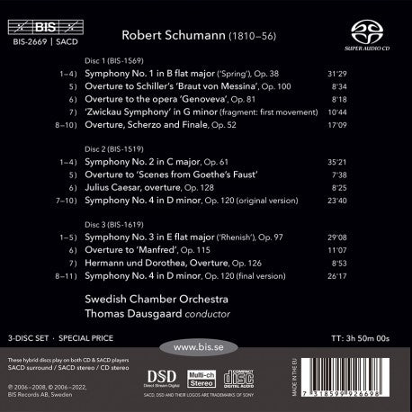 Schumann: The Symphonies & Overtures - Swedish Chamber Orchestra, Thomas Dausgaard (3 SACD)