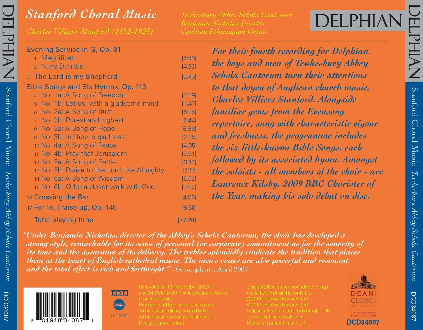 Stanford: Choral Music - Carleton Etherington, Tewkesbury Abbey Schola Cantorum, Benjamin Nicholas