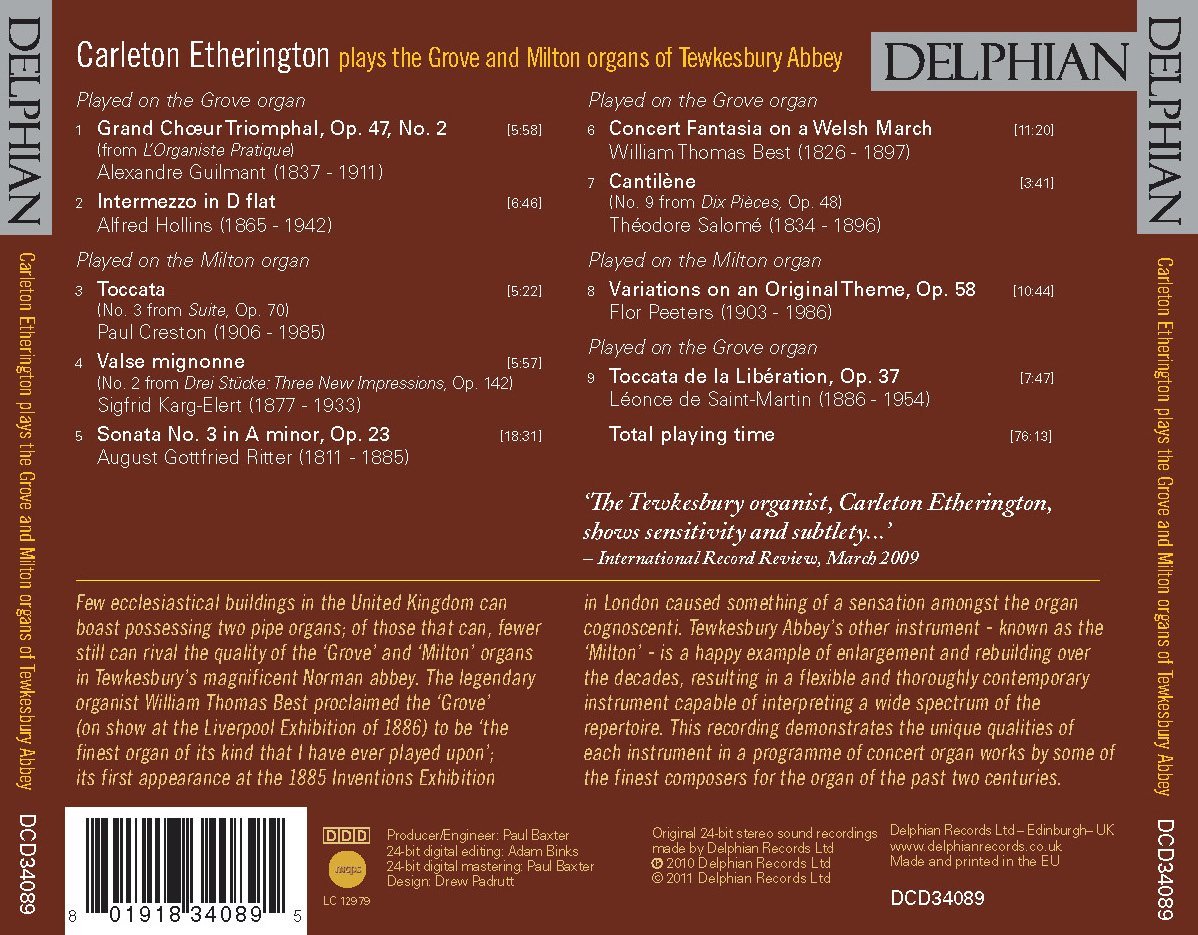 The Grove & Milton Organs of Tewkesbury Abbey - Carleton Etherington