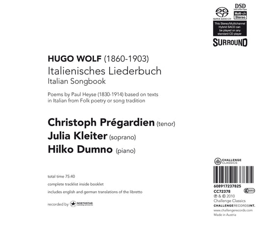 WOLF: ITALIENISCHES LIEDERBUCH - CHRISTOPH PREGARDIEN, JULIA KLEITER (HYBRID SACD)