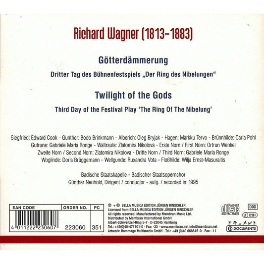 WAGNER: GOTTERDAMMERUNG - BADISCHER PHILHARMONIC, BADISHER CHOIR (4 CDS)