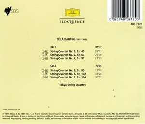 BARTOK: STRING QUARTETS 1-6 - TOKYO STRING QUARTET (2 CDS)