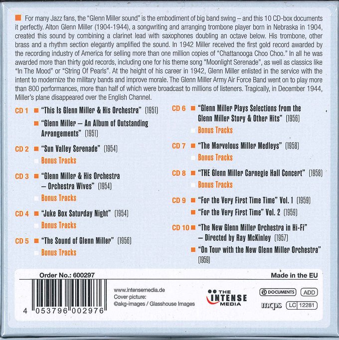GLENN MILLER: MILESTONES OF A SWING LEGEND (10 CDS)