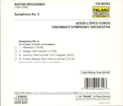 BRUCKNER: SYMPHONY NO. 6 - Jesus Lopez-Cobos, Cincinnati Symphony