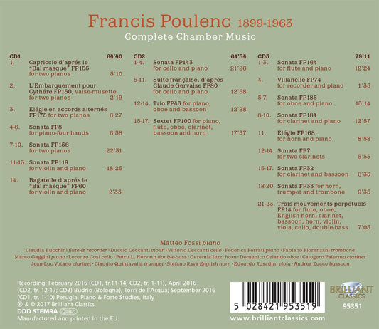 Poulenc: Complete Chamber Music (3 CDs)