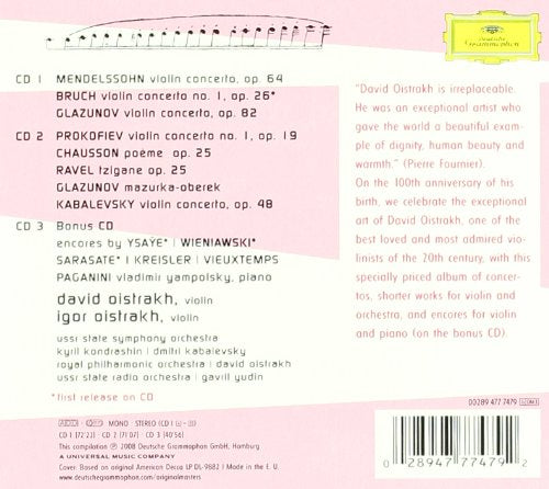 DAVID OISTRAKH: CONCERTOS AND ENCORES (3 CDS)