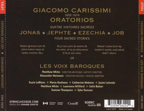 CARISSIMI: Oratorios - Les Voix Baroques