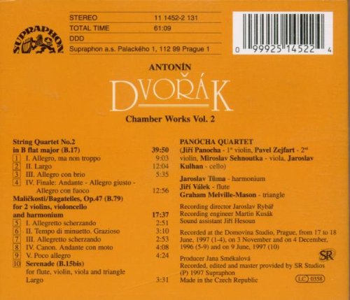 DVORAK: String Quartet No. 2, Bagatelles, Largo - Panocha Quartet
