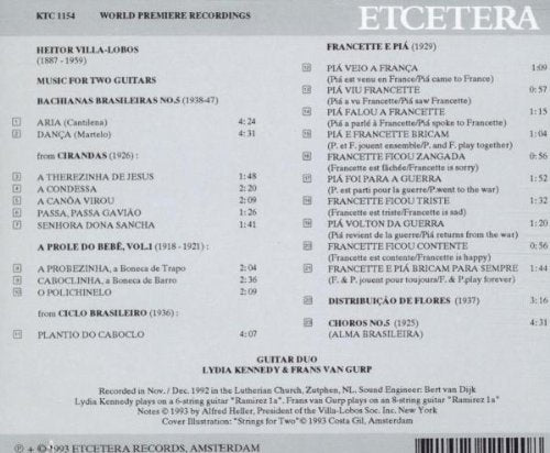 VILLA-LOBOS: Music for Two Guitars - Lydia Kennedy, Frans van Gurp