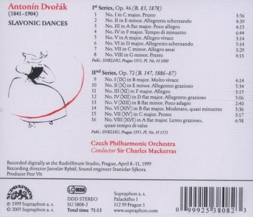 DVORAK: Slavonic Dances - Czech Philharmonic Orchestra, Charles Mackerras