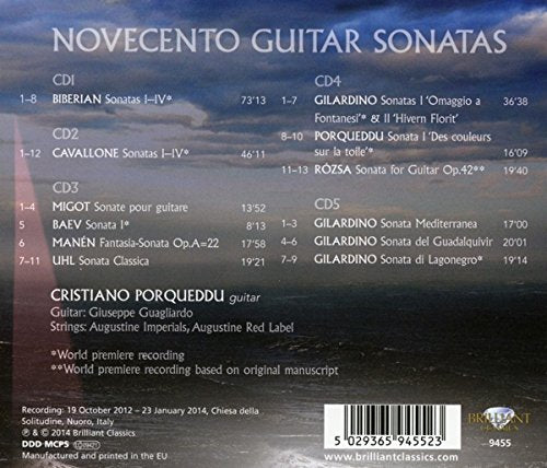 NOVECENTO GUITAR SONATAS OF THE 20TH CENTURY - Christiano Porqueddu (PDF OF LINER NOTES)