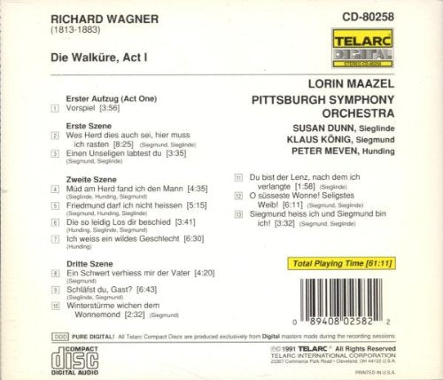WAGNER: DIE WALKURE, ACT I - Maazel, Dunn, Konig, Pittsburgh Symphony