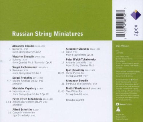 RUSSIAN STRING MINIATURES - BORODIN QUARTET