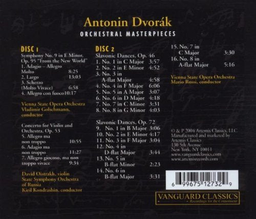DVORAK: ORCHESTRAL MASTERPIECES (2 CDS)