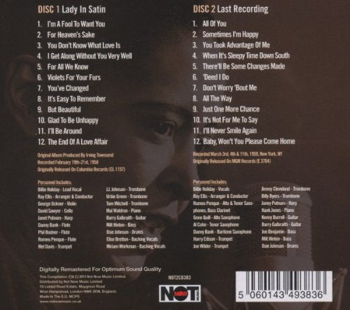 BILLIE HOLIDAY: LADY IN SATIN (2 CDs)