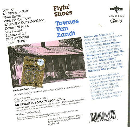 TOWNES VAN ZANDT: Flyin' Shoes (remastered w/16 page booklet)