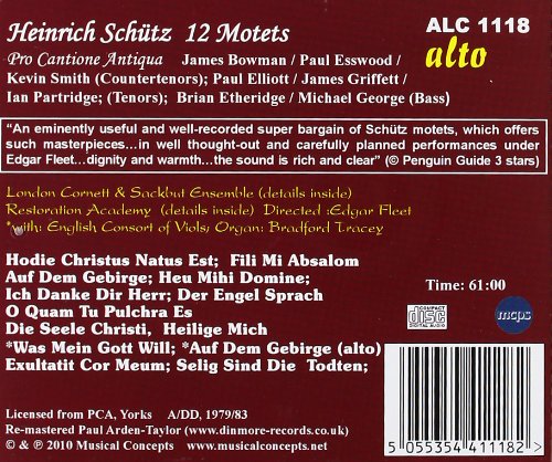 SCHUTZ: 12 MOTETS - PRO CANTIONE ANTIQUA
