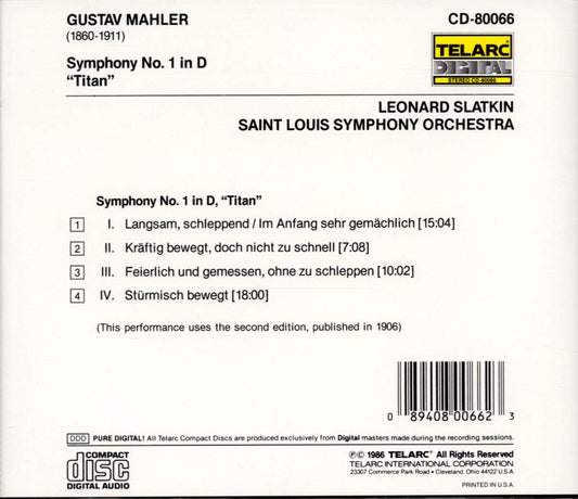 MAHLER: SYMPHONY NO. 1 IN D "Titan" - Leonard Slatkin, St. Louis Symphony Orchestra