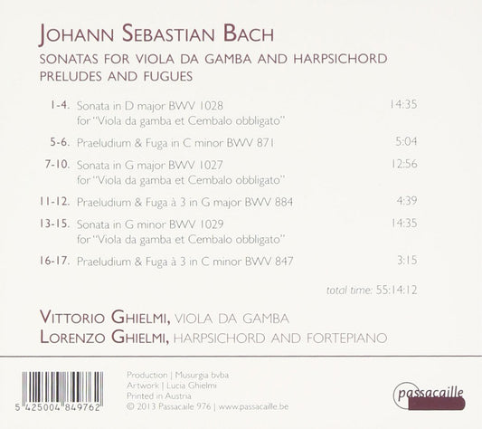 Bach, J.S.: Sonatas for Viola da Gamba & Harpsichord - Vittorio & Lorenzo Ghielmi