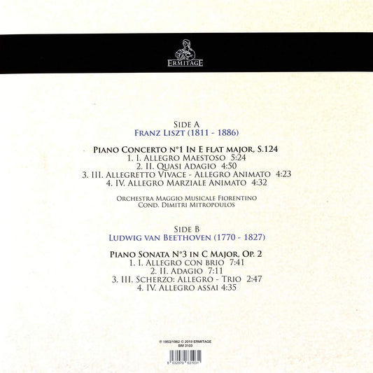 LISZT: Piano Concerto No. 1; BEETHOVEN: Sonata No. 3, Op. 2 - Michelangeli (180g LP)