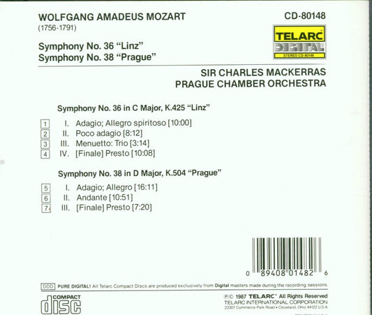 MOZART: SYMPHONIES NO. 36 & 38 - Prague Chamber Orchestra, Charles Mackerras