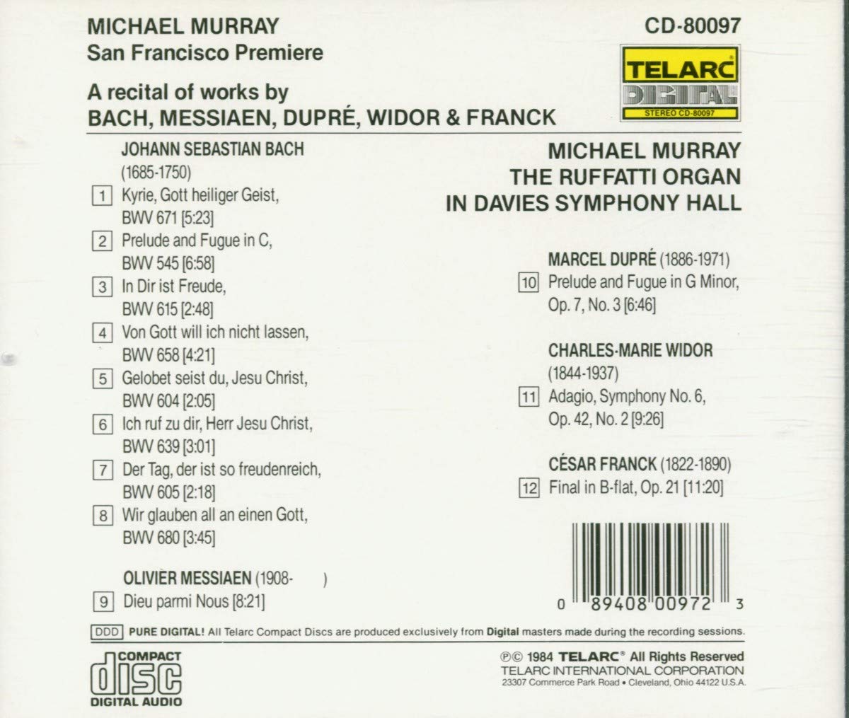 MICHAEL MURRAY: The RUFFATI ORGAN in Davies Symphony Hall