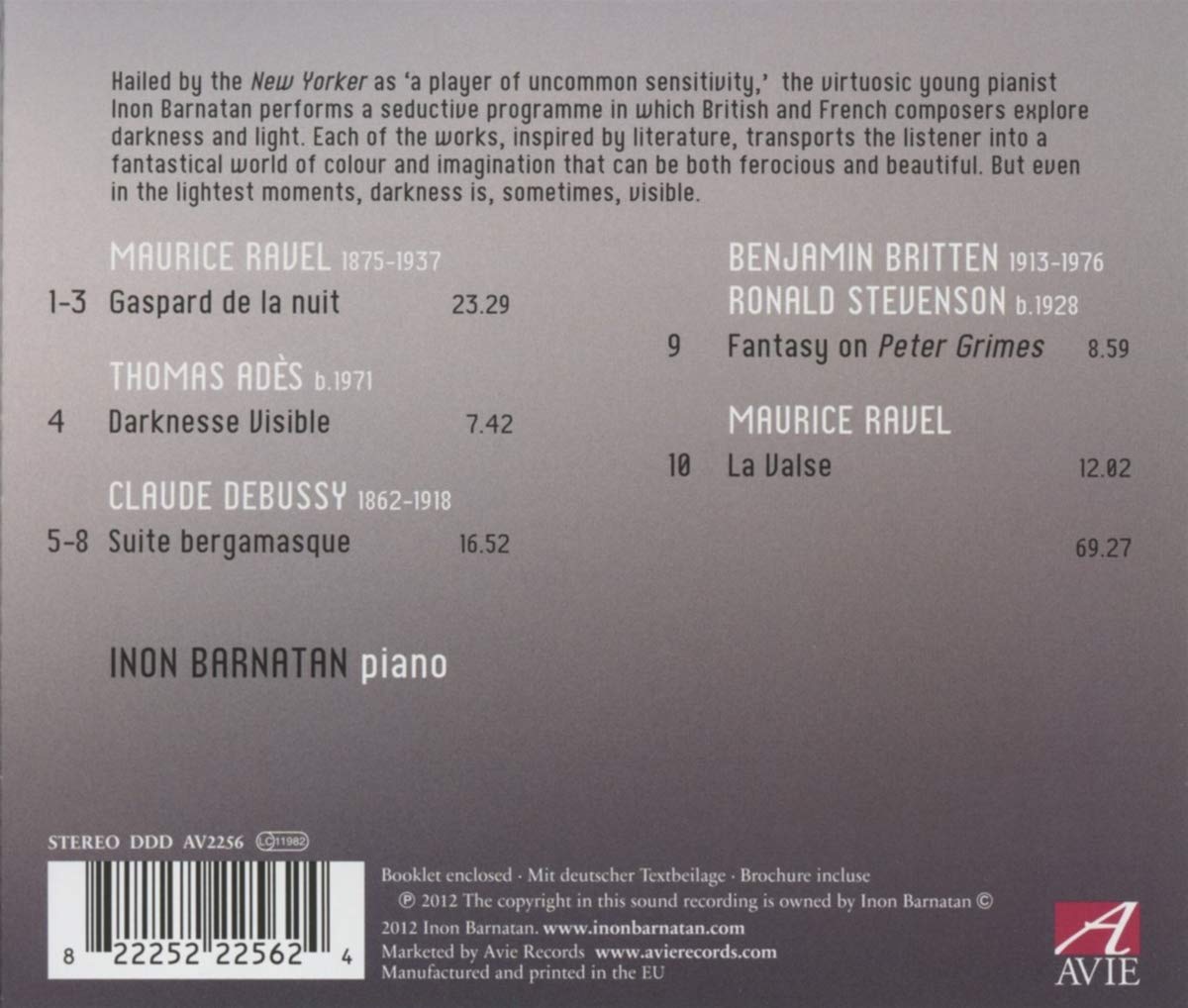 Darknesse visible (Ravel, Debussy, Ades, Stevenson): Inon Barnatan