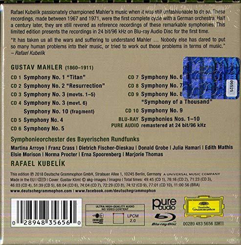 MAHLER: 10 SYMPHONIES - KUBELIK, Symphonieorchester des Bayerischen Rundfunks (10 CDS + BLU-RAY AUDIO)